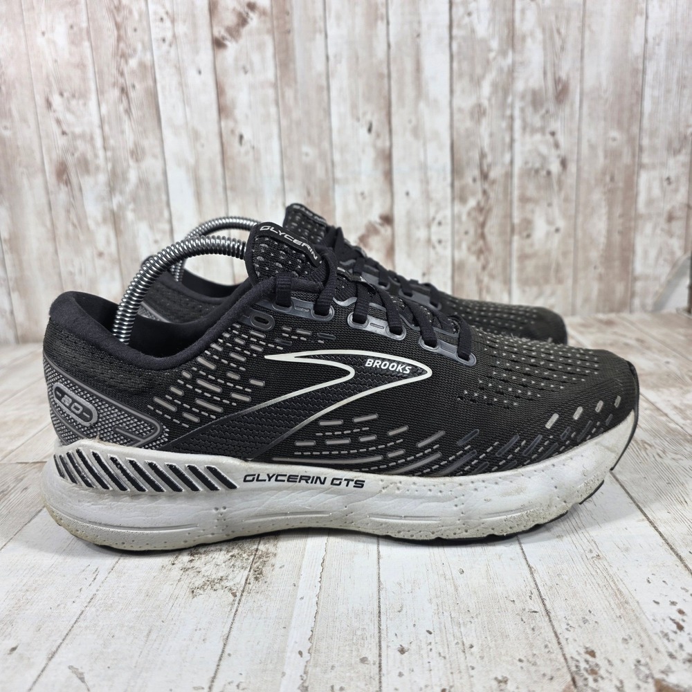 Brooks Glycerin GTS 20 Womens Running Shoes Black White Wide 10 1203701D059